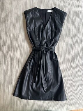 Mini Black Leather Dress